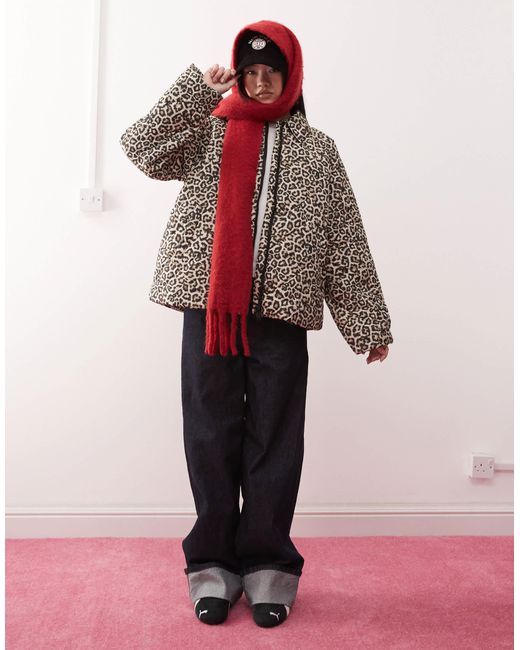 Noisy May Brown Quilted Zip Through Jacket