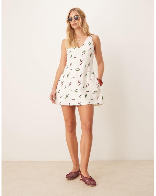 Abercrombie & Fitch Natural – leinen-minikleid