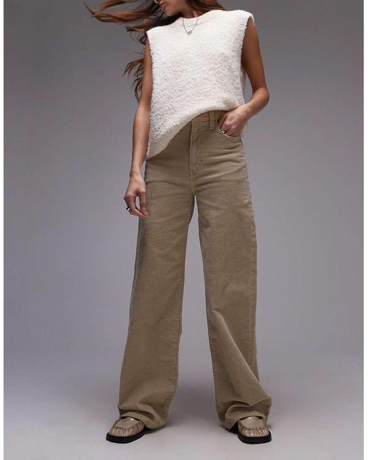Levi's Brown Ribcage High Rise Wide Leg Cord Jeans