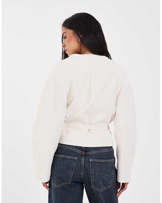 ASOS Blue Cropped Rounded Shoulder Blazer
