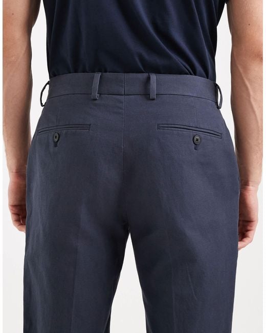 ASOS Blue Slim Suit Trousers for men