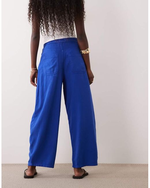 ASOS Blue Pleat Pocket Balloon Trouser