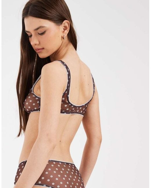 ASOS Multicolor Sadie Sheer Mesh Polka Dot Low Rise Shortie