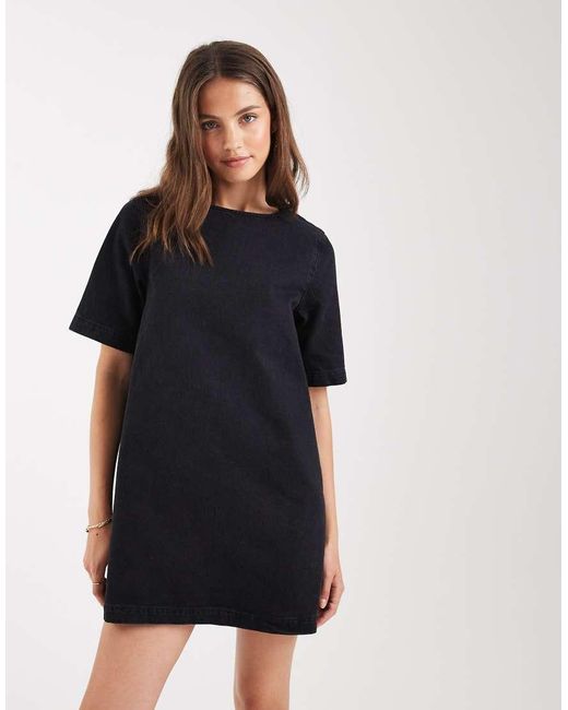 ASOS Black Denim T-shirt Mini Dress