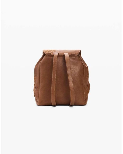 Desigual Brown Small Embroidered Backpack