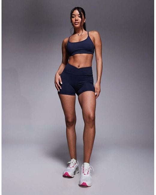 4505 Blue Icon Light Support Sports Bra With Adjustable Straps