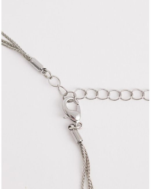 ASOS White Asos Design Curve Multi-row Necklace With Faux Pearls