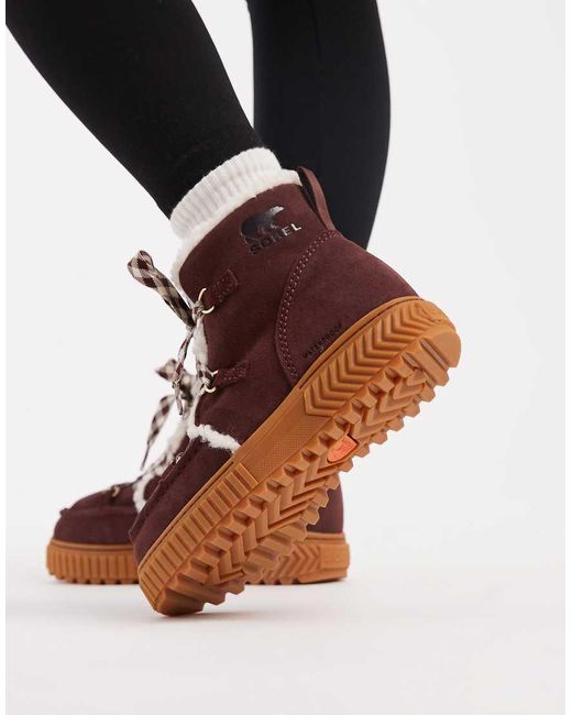 Sorel Brown Ona Ave Alpine Boots