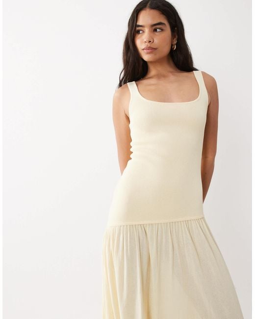 mango drop waist dress MANGO - Mixed-fabric Dress with Crossed Back Black