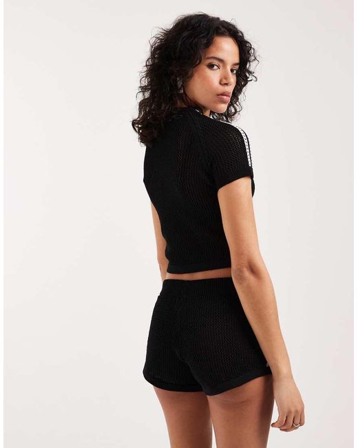 Adidas Originals Black Crochet Shorts