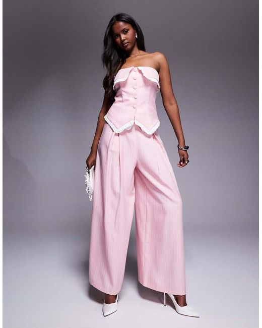 ASOS Pink Co-ord Tailored Trouser