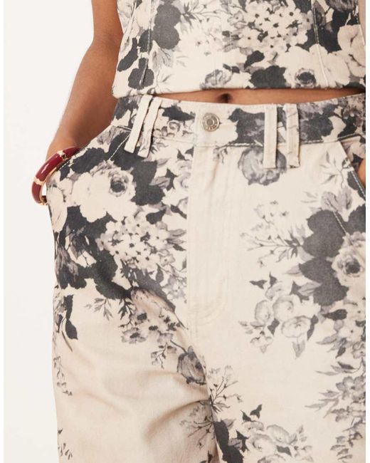 ASOS Natural Barrel Leg Trousers