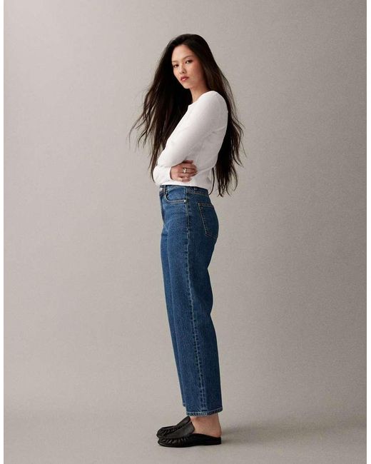 ASOS Blue Ankle Grazer Comfort Stretch Straight Leg Jeans