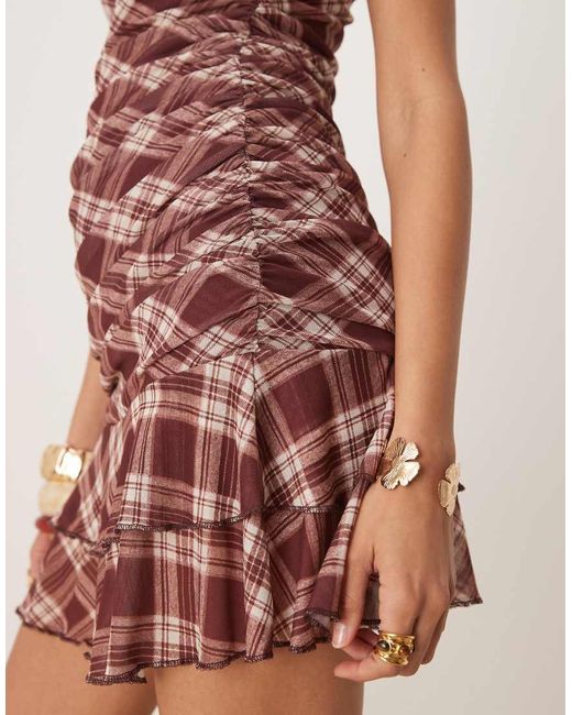 ASOS Multicolor One Shoulder Asymmetric Twist Strap Mini Dress
