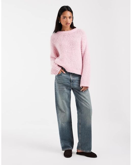 Pieces Pink Chunky Knitted Jumper