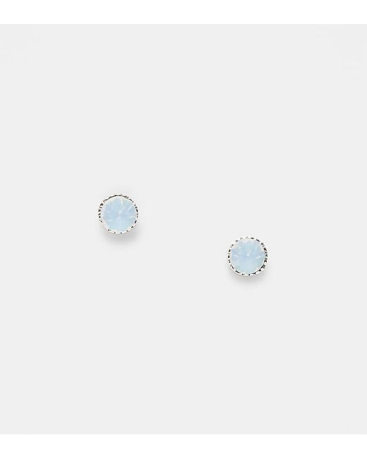 Kingsley Ryan Blue Milky Cubic Zirconia Stud Earrings