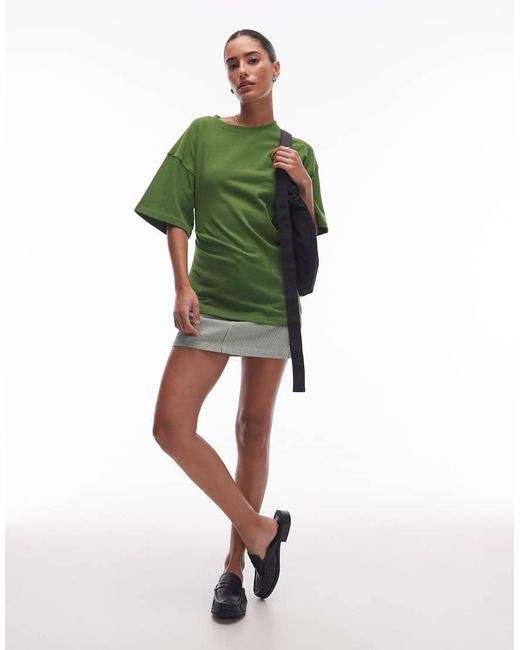 T-Shirt Con Dettaglio Attorcigliato di TOPSHOP in Green