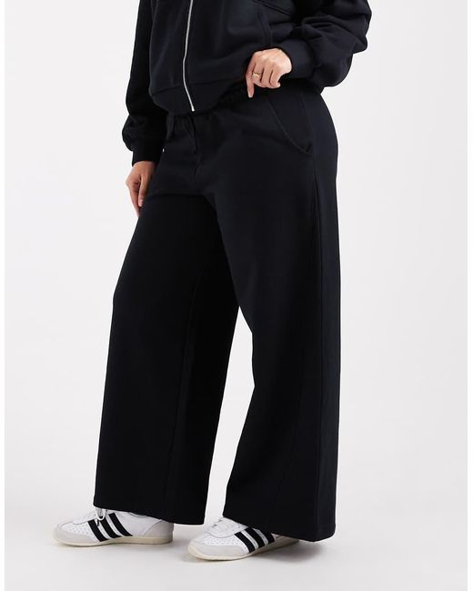ASOS Blue Asos Design Curve Premium 500Gsm Seamed Wide Leg Jogger