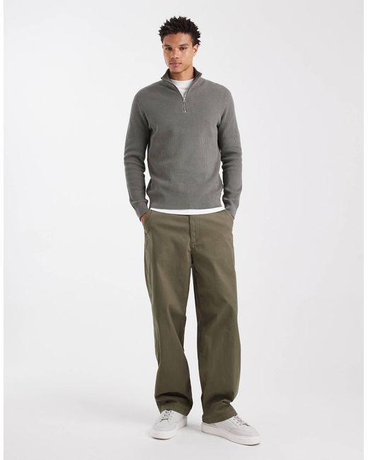 Only & Sons – gerippter pullover in Gray für Herren