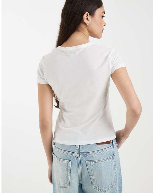 & Other Stories White V Neck T-Shirt