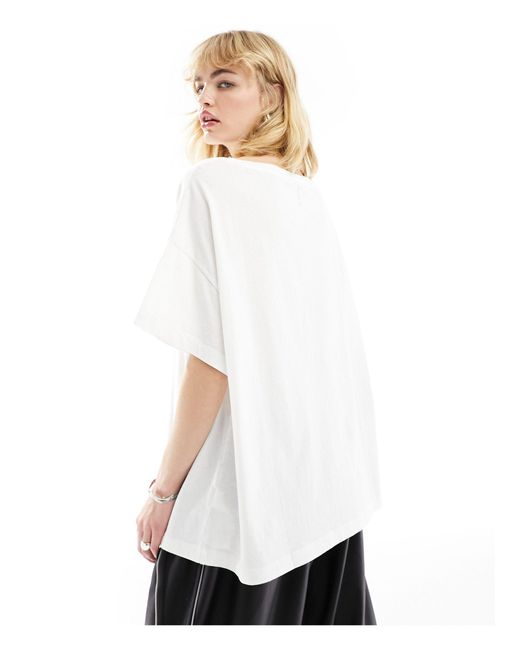 Lydia - t-shirt extra larga bianca di AllSaints in White