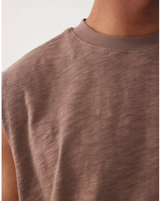 ASOS Brown Heavyweight Oversized Tank for men