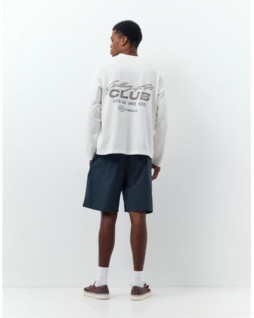 Pull&Bear Short Van Linnenmix in het White voor heren