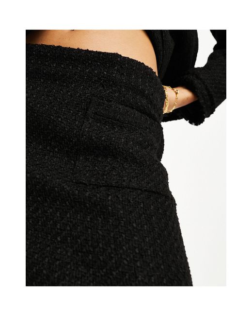 NA-KD Black X Hanna Schonberg Co-ord Pocket Detail Tweed Maxi Skirt