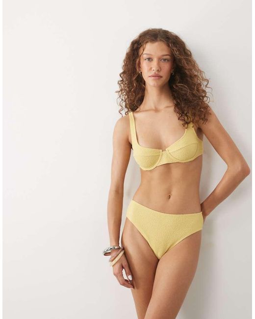 ARKET Brown Co-ord Crinkle Bikini Bottom