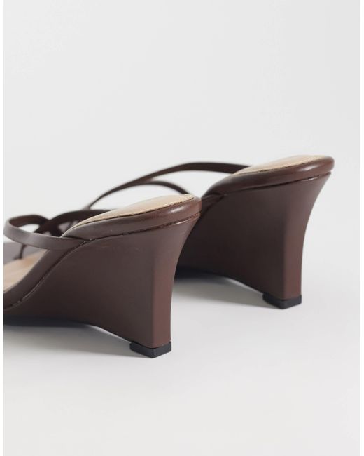 Raid Brown Darby Wedge Sandals