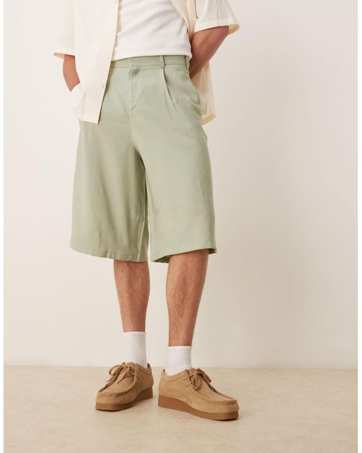 ASOS – oversize-bermudashorts in Natural für Herren
