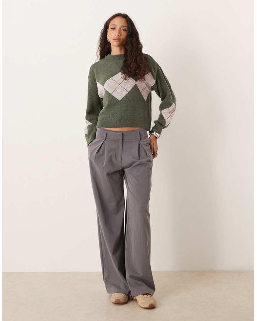Vila Multicolor Pastel Check Knitted Jumper