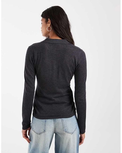 JJXX Blue Long Sleeve Polo Top