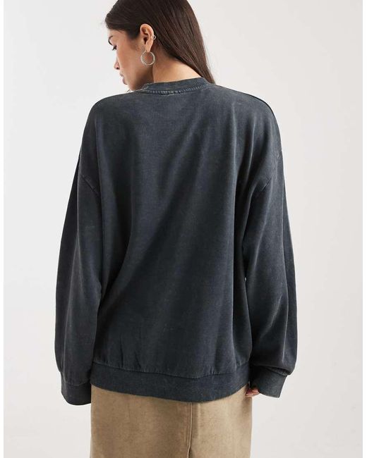 ASOS Gray Oversized Sweatshirt With Eagle Graphic