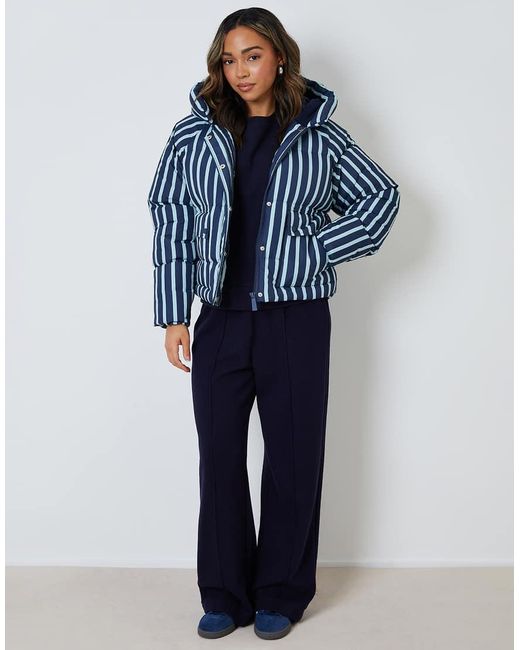 Threadbare Blue Hooded Padded Jacket