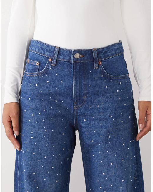 Jean ample orné Monki en coloris Blue