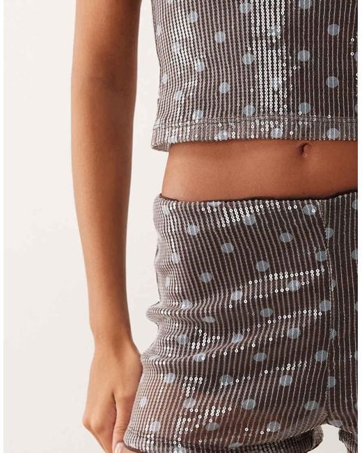 ASOS Brown Co-ord Sequin Hot Pant Short
