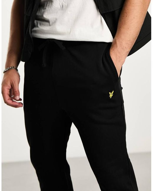 Lyle & Scott Black Icon Logo Slim Fit Trackies for men