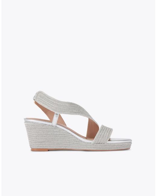 Carvela Kurt Geiger White Gala Wedge Jewel 70 Casual Heeled Sandals