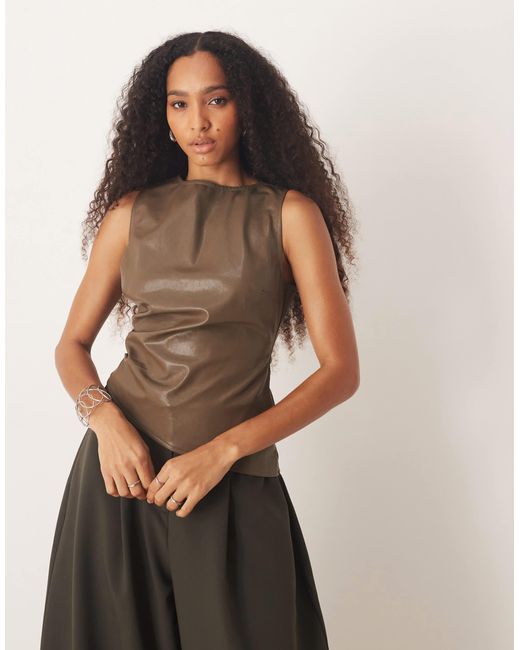 Pretty Lavish Green – asymmetrisches, ärmelloses oberteil