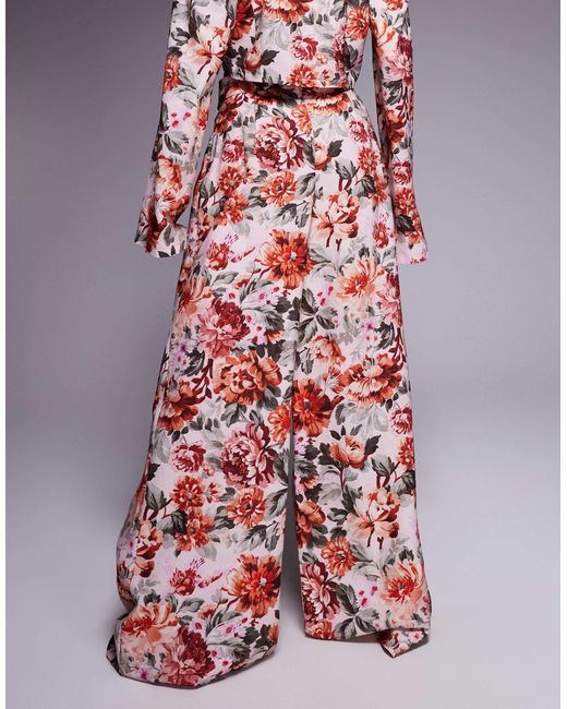 ASOS Co-ord Linen Look Tailored Wide Leg Trouser