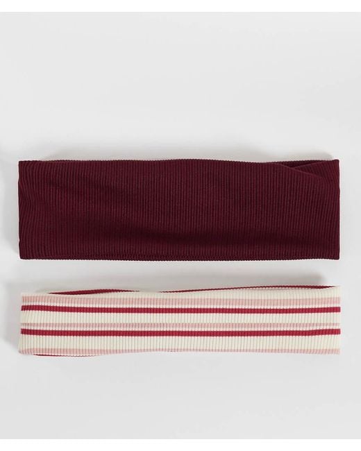 Accessorize Purple 2 Pack Striped Headbands