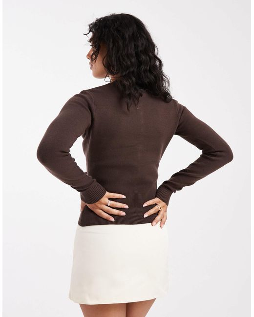 Threadbare Brown – kompakte strickjacke