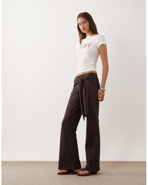 ASOS Natural Jersey Trouser Co-ord With Side Knot Detail