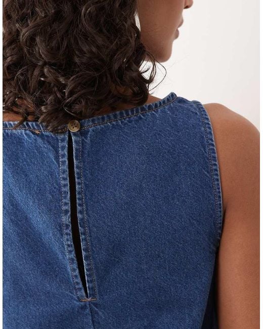 ASOS Blue Denim Fit And Flare Shift Dress