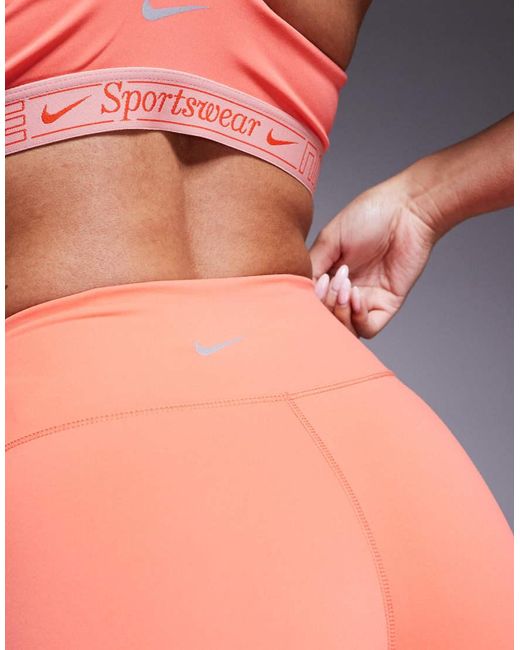 Nike Pink Nike One Training Dri-fit High Waisted 5 Inch Shorts