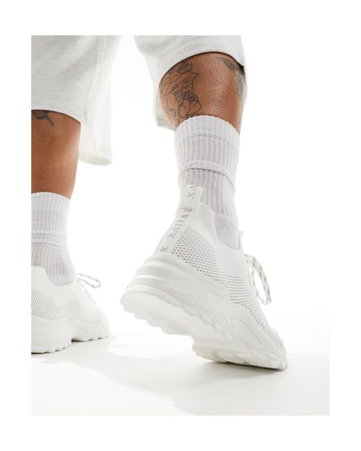 ASOS White Knitted Chunky Sneakers for men