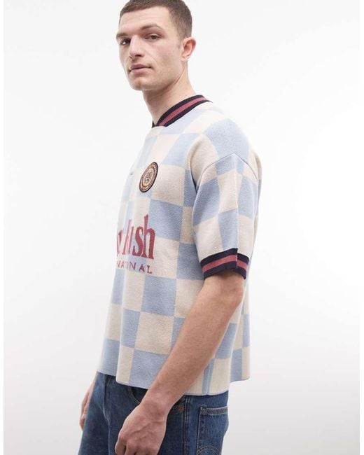 Prohibited White Victory Knitted Short Sleeve Jumper for men