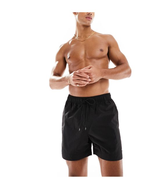 Tommy Hilfiger Black Essential Medium Drawstring Swim Short for men