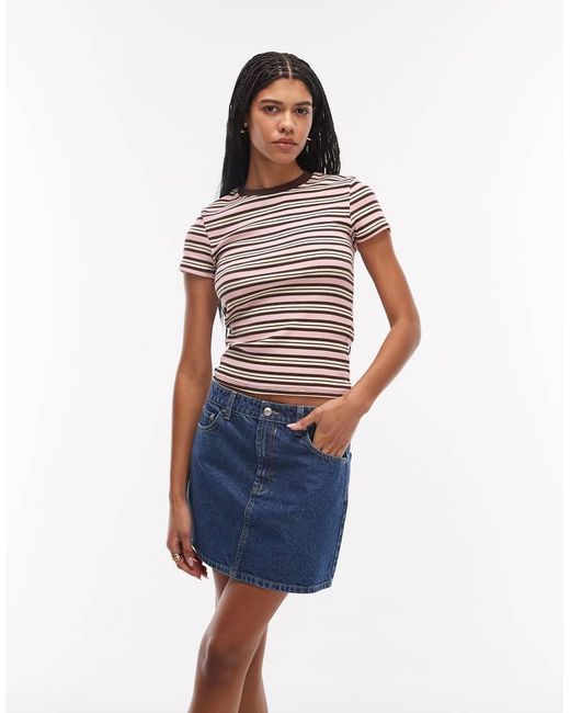 ASOS Blue High Waisted A Line Mini Skirt